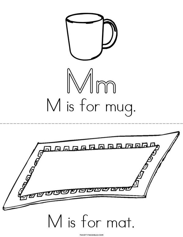 M is for mouse Mini Book - Sheet 2