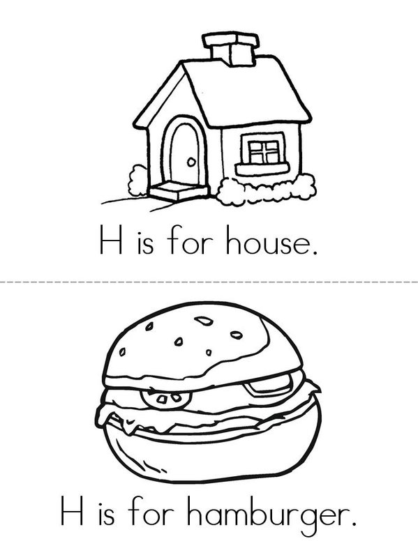 H is for House Mini Book - Sheet 1
