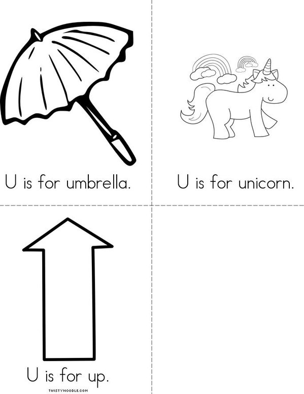 U is for umbrella Mini Book
