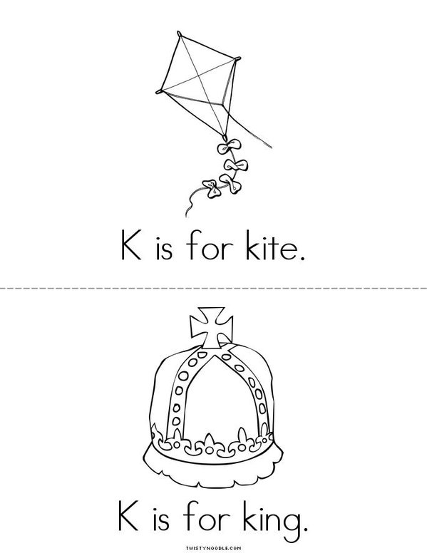 K is for kitten Mini Book - Sheet 2