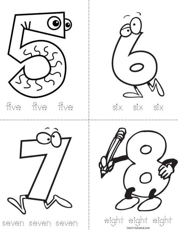 Nutty about Numbers Mini Book - Sheet 2