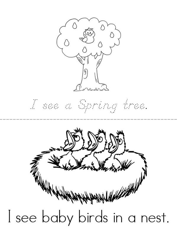                         Spring Is Here Mini Book - Sheet 1