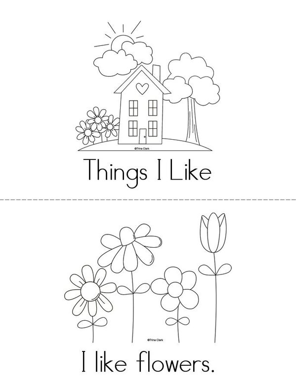 Things I Like Mini Book - Sheet 1