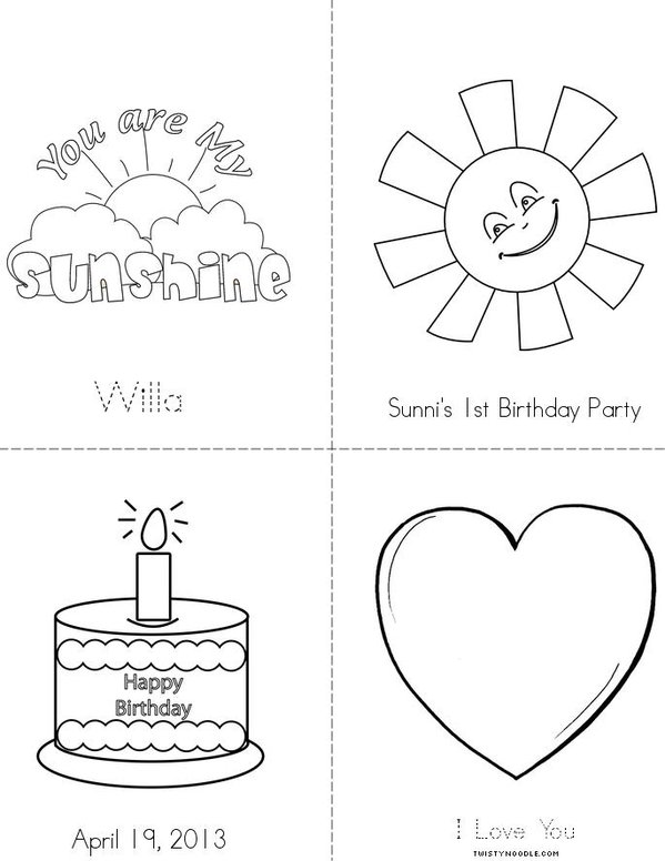 Sunni's 1st Birthday Party Mini Book