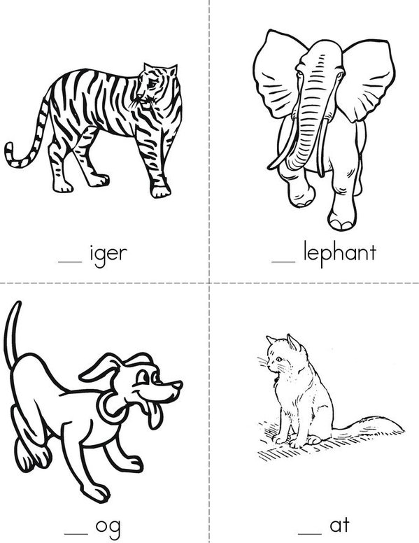 Mammals -fill in the missing letter Mini Book - Sheet 1