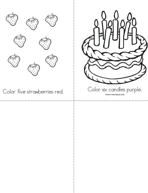 Color the pictures Mini Book - Sheet 2