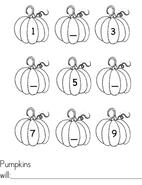 Pumpkins Mini Book - Sheet 2
