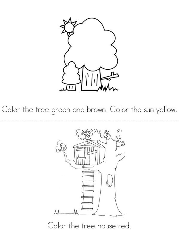 Arbor Day Coloring Mini Book - Sheet 1