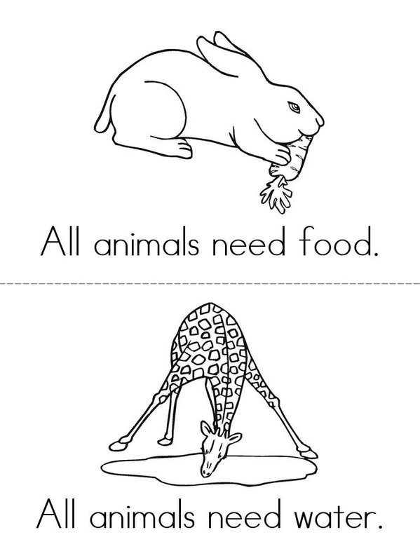 Animals Need Mini Book - Sheet 1