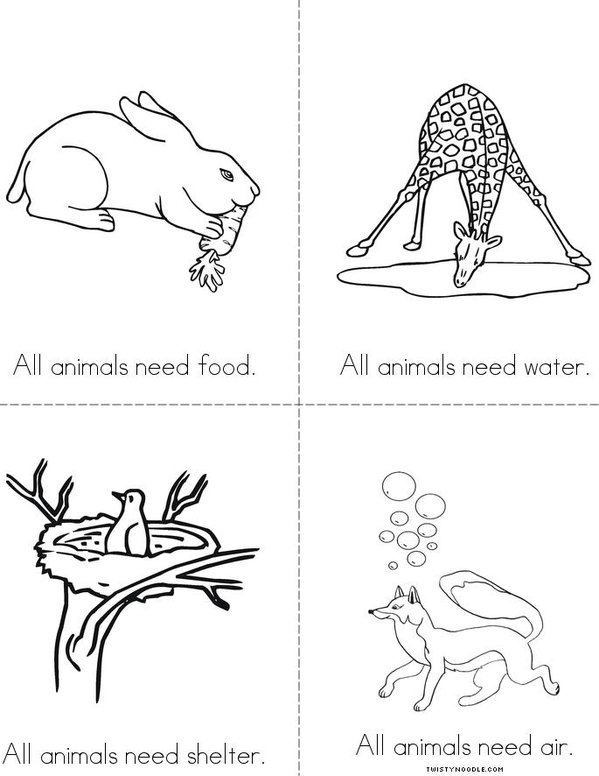 Animals Need Mini Book