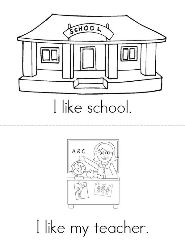 I Like School Mini Book - Sheet 2