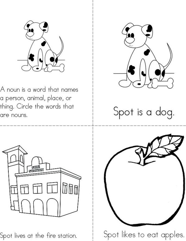 Circle the Nouns Mini Book - Sheet 1