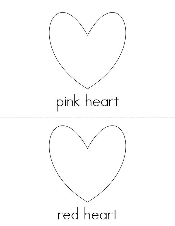 Heart Colors Mini Book - Sheet 1