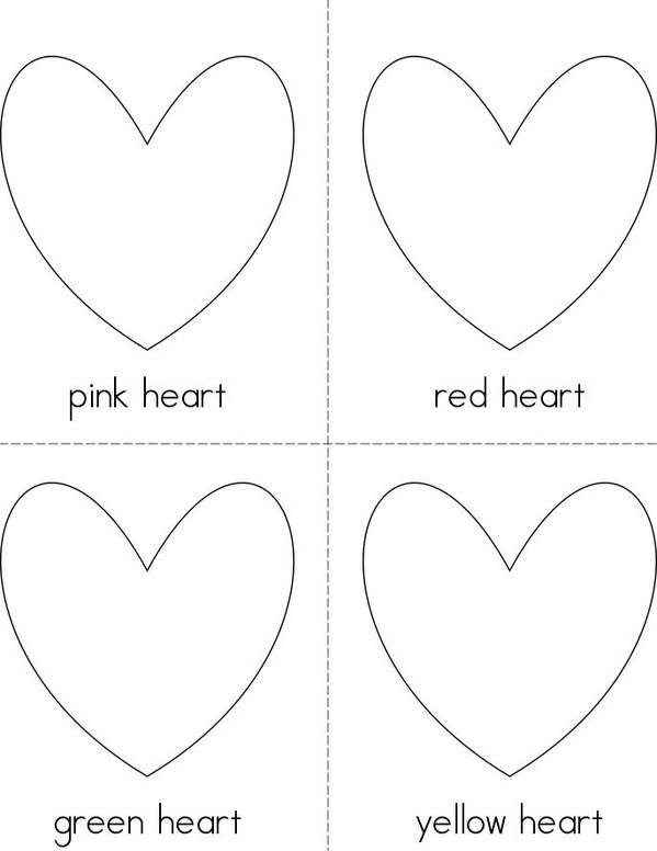 Heart Colors Mini Book - Sheet 1