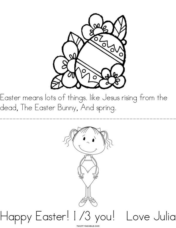 Happy Easter, Nanny & Papa! Mini Book - Sheet 2