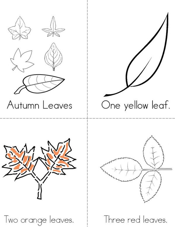 Autumn Leaves Mini Book - Sheet 1