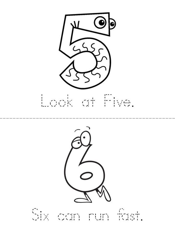 Funny Numbers Mini Book - Sheet 3