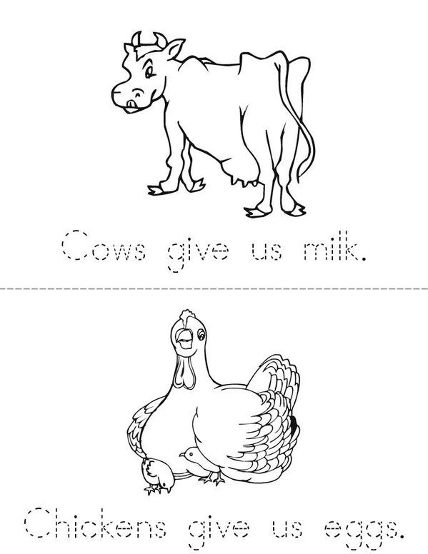 Animals give us gifts Mini Book - Sheet 1