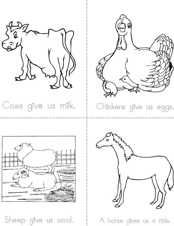 Animals give us gifts Mini Book - Sheet 1