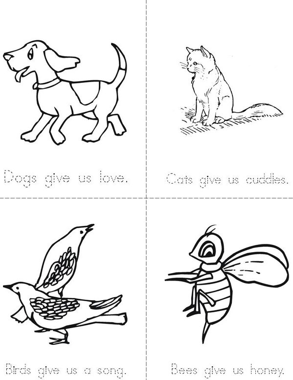 Animals give us gifts Mini Book - Sheet 2