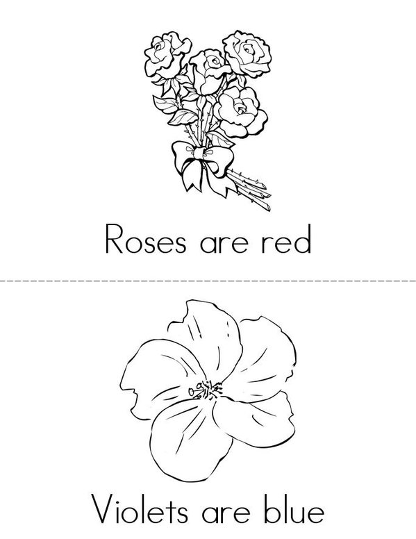 Roses are Red Mini Book - Sheet 1