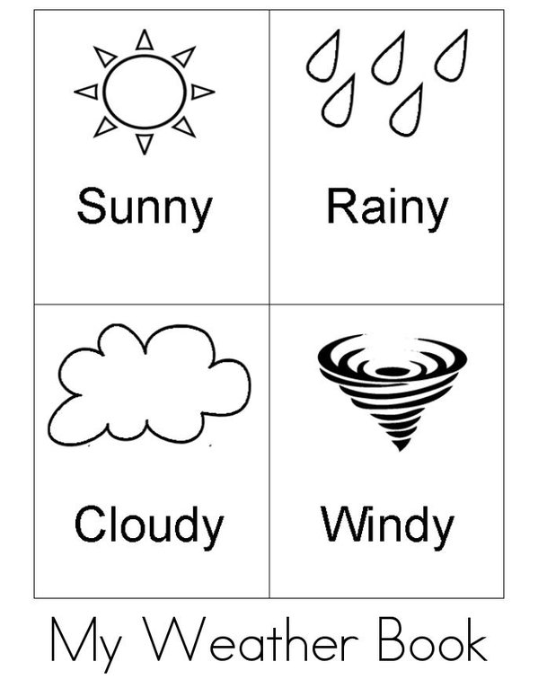 Weather Words Mini Book - Sheet 1