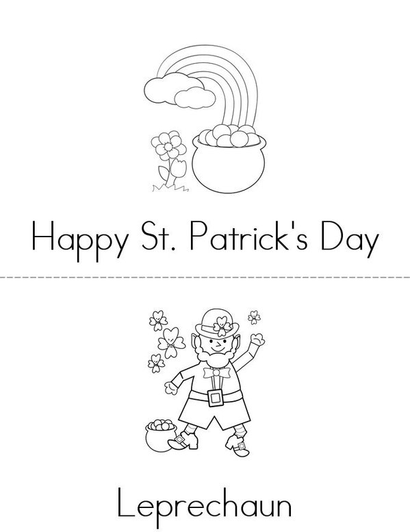 Happy St. Patrick's Day Mini Book - Sheet 1