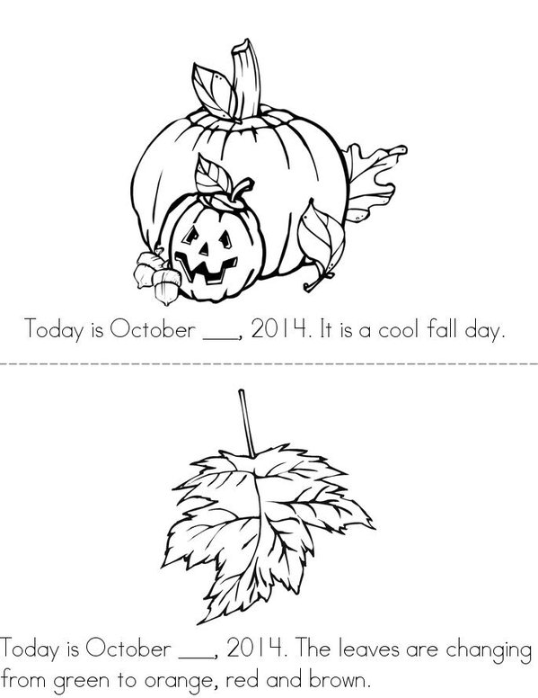 Today is October 31st Mini Book - Sheet 1