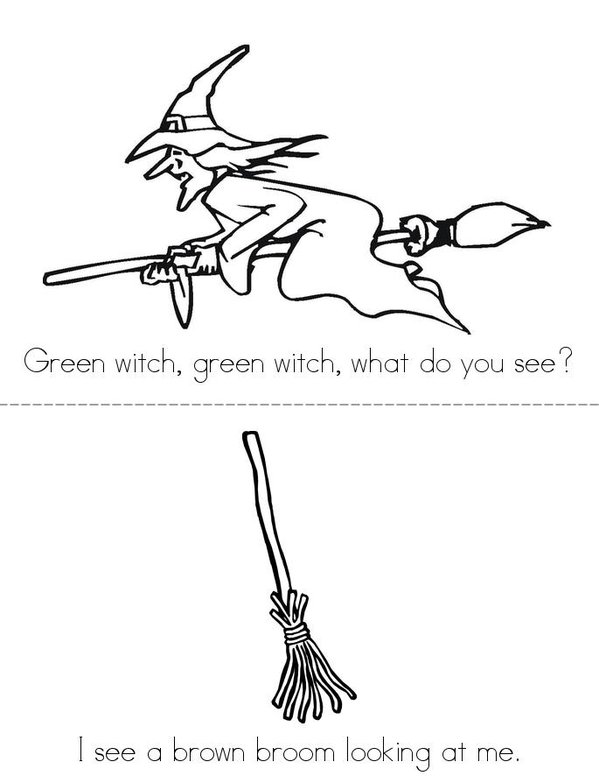 Green Witch Mini Book - Sheet 1