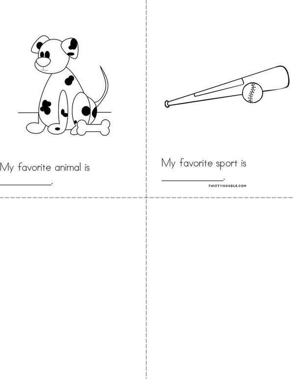 My Favorites (boy) Mini Book - Sheet 2