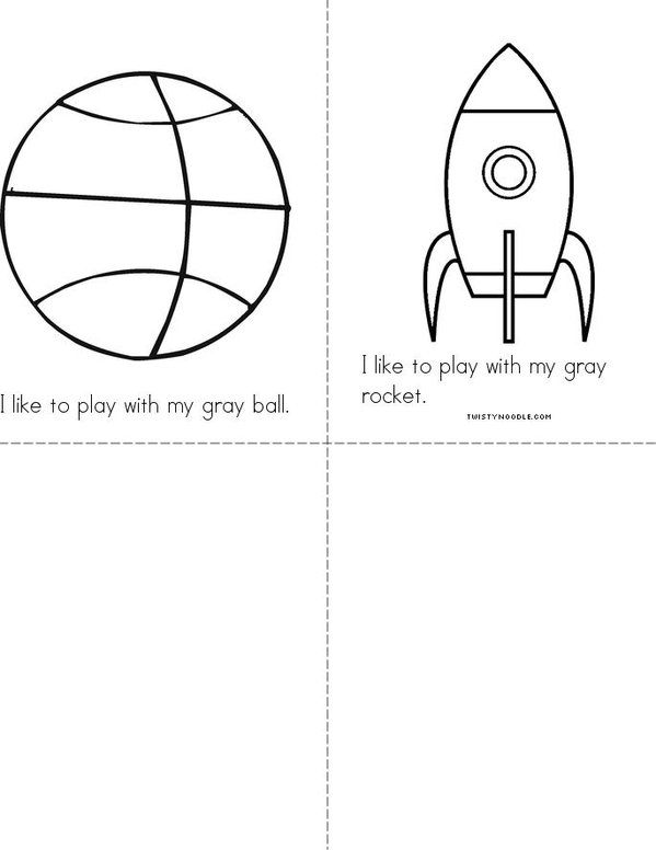 I Like to Play (gray) Mini Book - Sheet 2