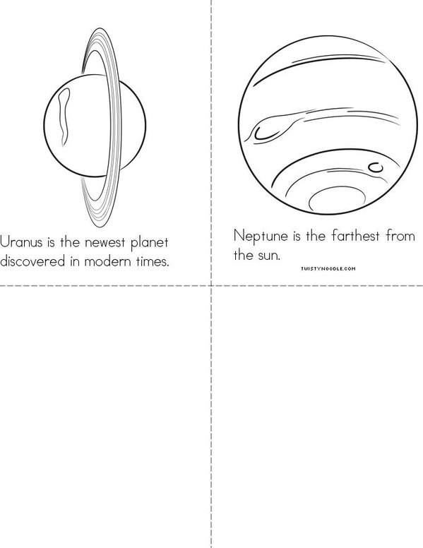 Our Solar System Mini Book - Sheet 3