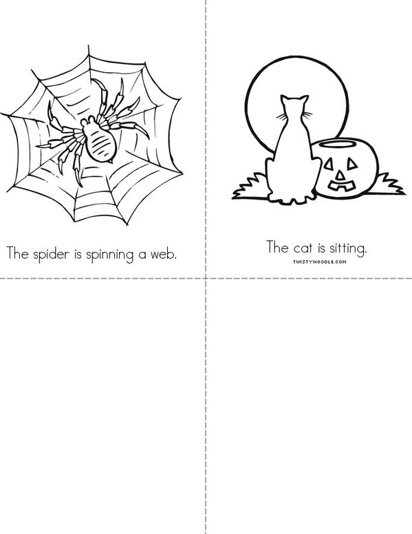 Halloween Verbs Mini Book - Sheet 2