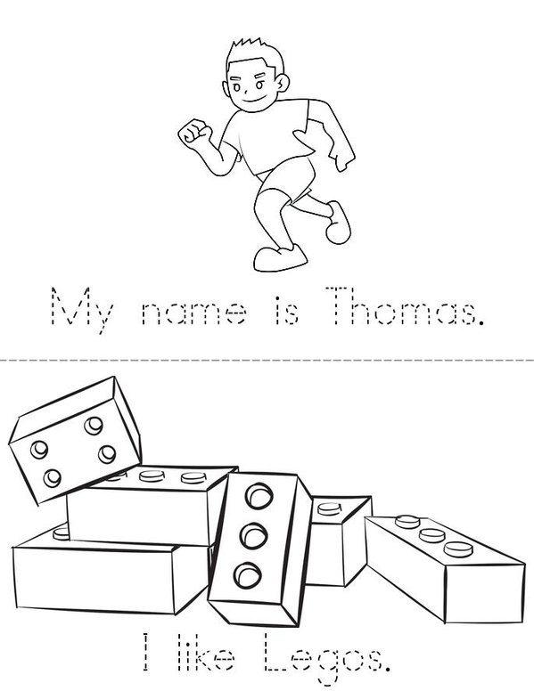 My Name is Thomas Mini Book - Sheet 1