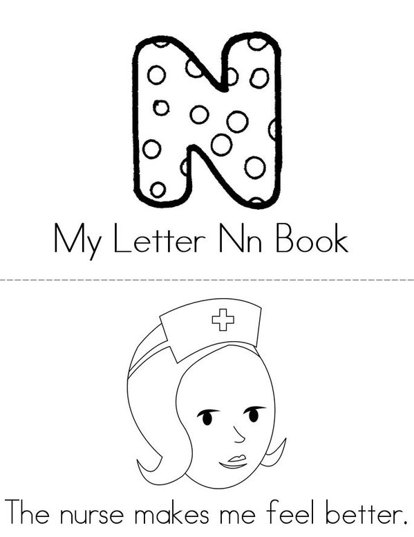 My Letter Nn Book Mini Book - Sheet 1