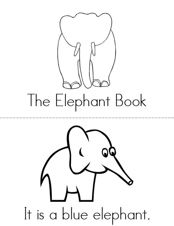 The Elephant Book Mini Book - Sheet 1