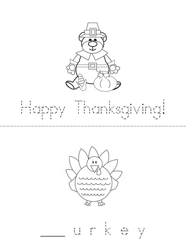 Happy Thanksgiving Mini Book - Sheet 1