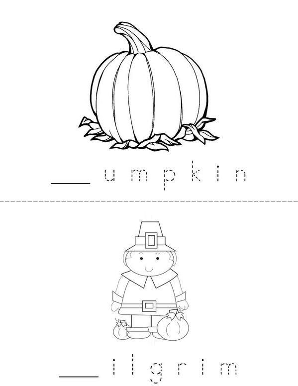 Happy Thanksgiving Mini Book - Sheet 3