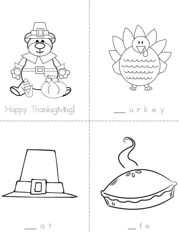 Happy Thanksgiving Mini Book - Sheet 1