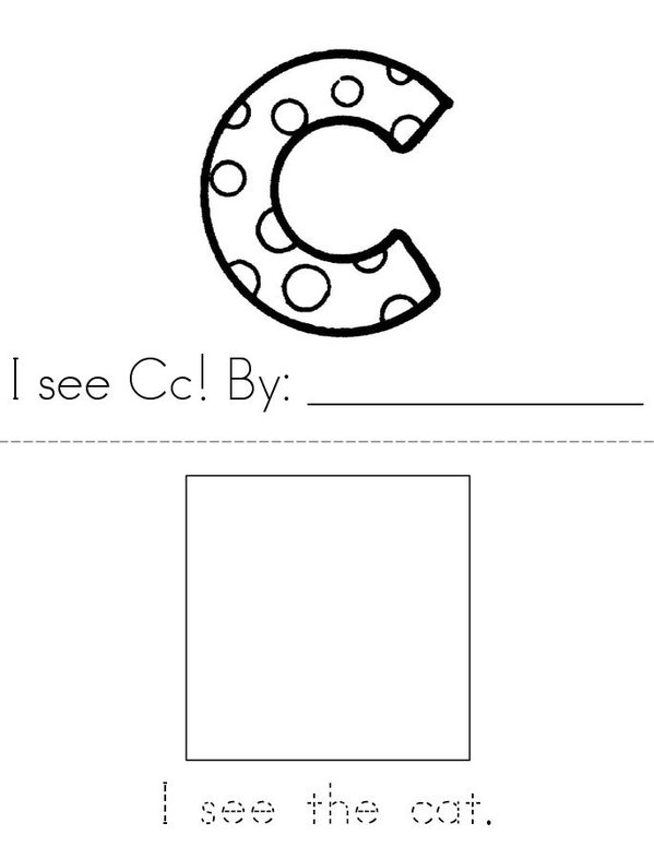 I see (letter c) Mini Book - Sheet 1