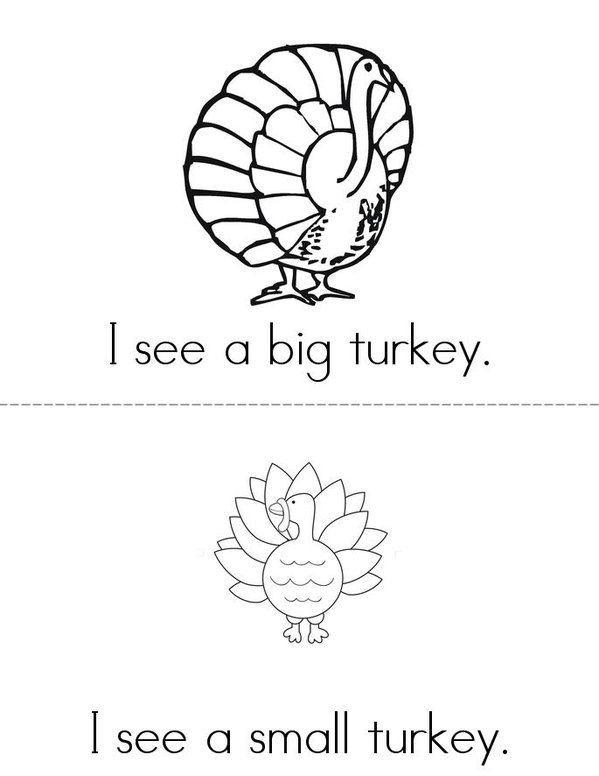 Turkeys! Mini Book - Sheet 1