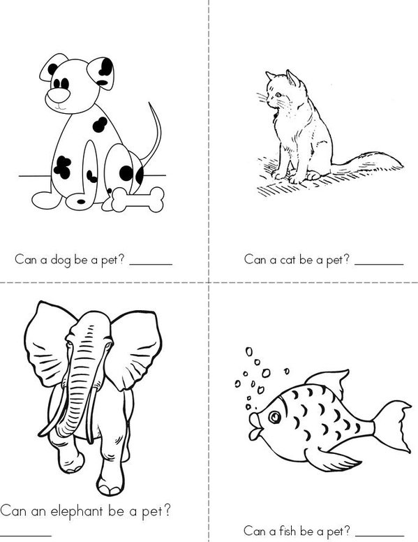 What can be a pet? Mini Book - Sheet 1