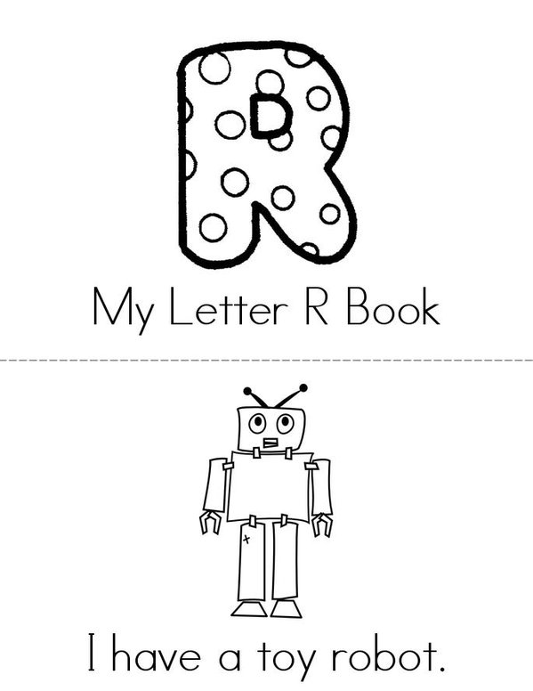 My Letter R Book Mini Book - Sheet 1