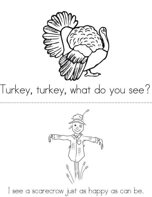 Turkey, Turkey, What Do You See? Mini Book - Sheet 4