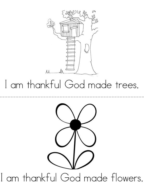 I am Thankful! Mini Book - Sheet 1