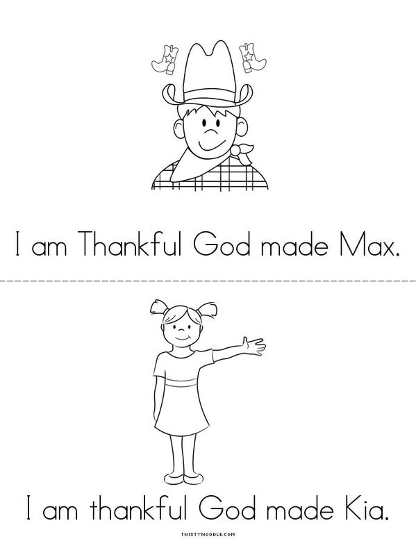 I am Thankful Mini Book - Sheet 2