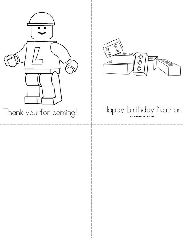 Nathan's Birthday Coloring book Mini Book