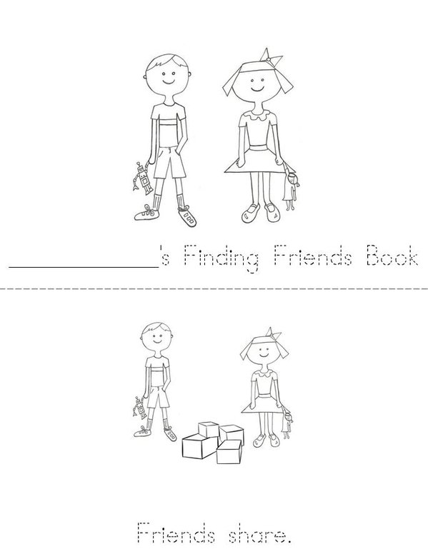 Finding Friends Mini Book - Sheet 1