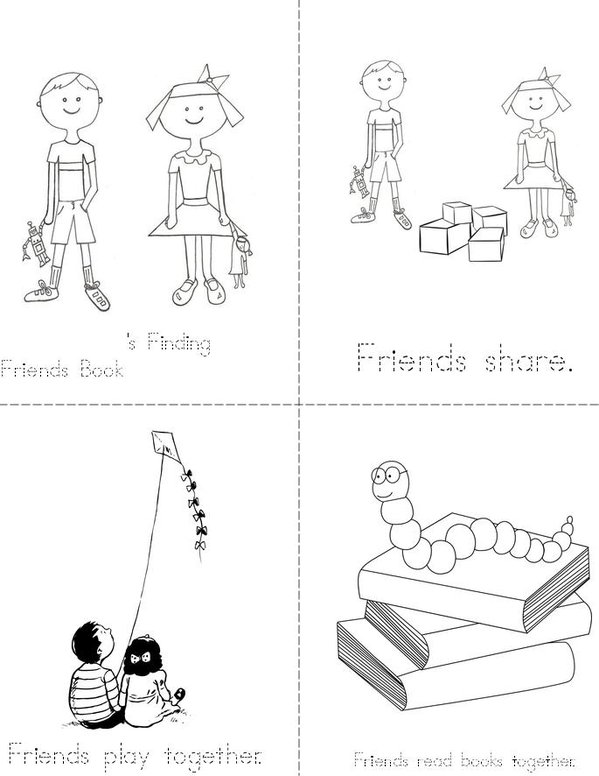 Finding Friends Mini Book - Sheet 1