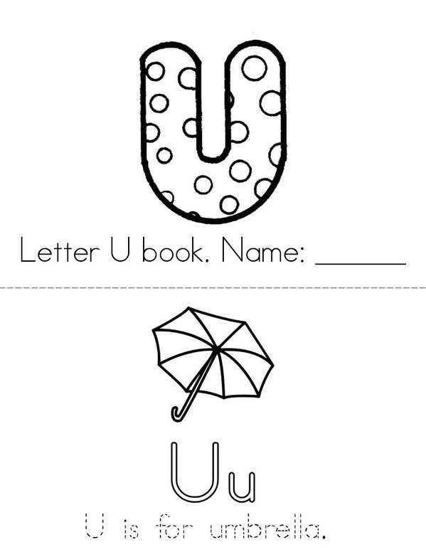 Letter U Book Twisty Noodle